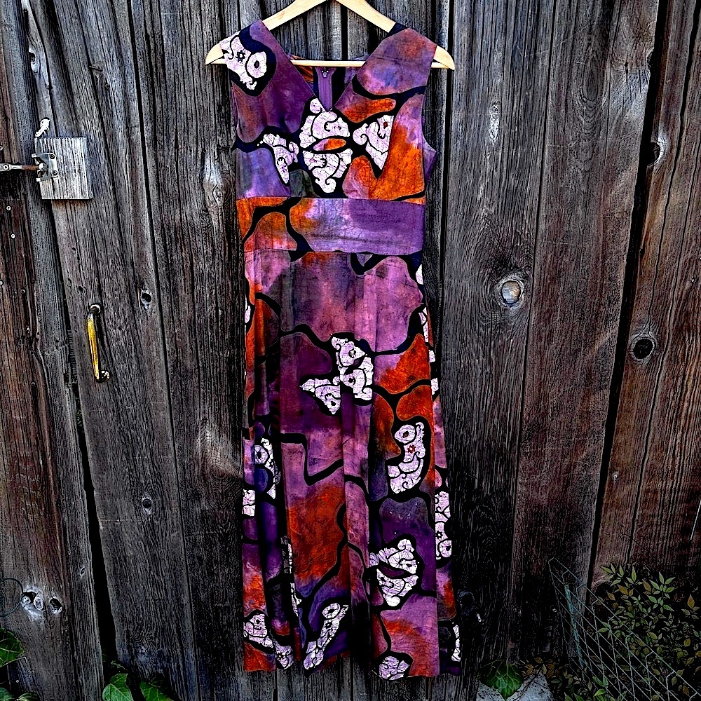 This is a Custom Handmade Vintage Dress Made in Bali. Cotton Fabric Size Small - Picture 2 of 8